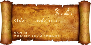 Klár Lavínia névjegykártya